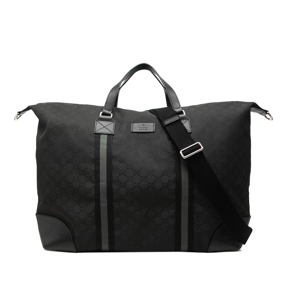 Pre-Loved Gucci XL GG Nylon Web Duffle Bag